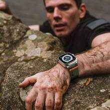 Brazaletes deportivos elsticos de nylon para hombres, compatibles con Ultra 2 BandUltra Band 49mm, Series 1098654321SE 42mm44mm45mm46mm49mm - Verde militar/Titanio - Ver 3
