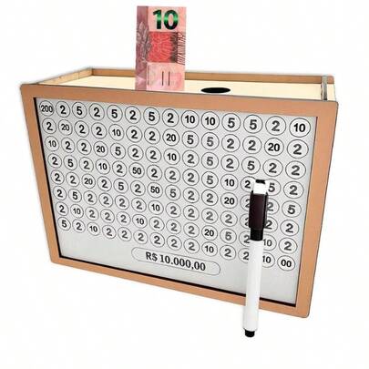 Cofre Desafio 10 Mil/5 Mil/1 Mil – Caixa de Dinheiro Método Japonês para Atingir Suas Metas de Poupança Rápido