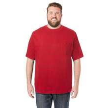 KingSize Men's Big & Tall Shrink-Less Lightweight Pocket Crewneck T-Shirt - 紅泥色 - 查看 1