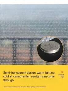 1Pc, Winter Window Insulating And Warm Curtain, Windproof, Soundproof, Sealing Film, Self-Adhesive Bubble Insulation Film, Removable Door Curtain - White With White Edges - View 7