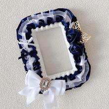 1pc New Cute Photo Card Holder, 7 Colors 2 Types Available, DIY Finished Product, Anime/ACG, Celebrity Fan Goods, 3-Inch Photo Display, Leaf, Rose, Bow, Transparent Lace Decoration, Lolita Accessories Card Holder - 彩色 - 查看 4