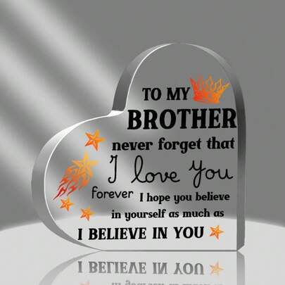 Mens Gifts For Brother, Brother Gifts From Sister, Encouraging Acrylic, Fathers Day Birthday Gifts For Brother Adult, Gifts For Brother Boy Son, Best Brother Gifts From Sister
