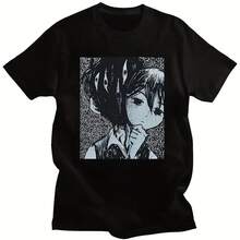 Fashion Sport Anime Figure Tee Popular Omori T-Shirt Printed T-Shirt Hip-Pop Casual High Quality Classic Streetwears For Women - 黑色14 - 查看 7