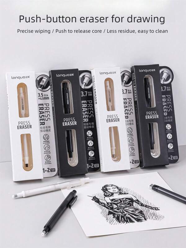 1 Stück stiftförmiger Radiergummi zum Ausfahren - präzises Radieren ohne Rückstände, speziell für Bleistiftzeichnungen entwickelt, bietet ultrareines Radieren für Kunststudenten