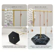 YIQFOCA 2 Pack Jewelry Stand Necklace HolderTBar Plated Metal Tabletop Jewelry Organizer Tower Necklace And Bracelet Hanging Organizer For Show Jewelry Bangles Rings Earrings White+Black