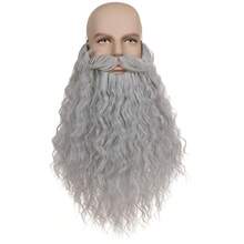 Fake Santa Claus Beard, Santa Claus White Beard, Magic OOld Man Gray Long Beard, Synthetic Fiber, For Halloween And Christmas Role Play Costumes - Multicolor - View 15