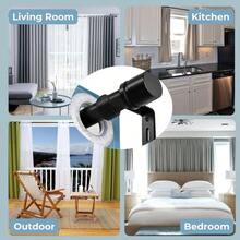 Barra de Cortina para Ventanas de 36 a 88 Pulgadas, 1 Pulgada de Dimetro, Barra de Cortina de Alta Resistencia de Negra Mate con Tapas Decorativas con Soportes, Facil de Instalar 36 - 88 - 36-88" - Ver 8