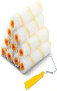 Paint Rollers, 6 Inch Mini Paint Roller With 10 Covers, Small Paint Roller For Painting Walls, Mini Rollers, Paint Roller Frame, Wall Painting Tool, Paint Supplies For House Painting