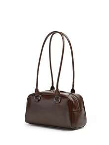 Geantă retro crossbody pentru femei cu buzunare multiple - Design ușor de tip bowling din ceară uleiată, reglabilă și cu închidere cu fermoar, potrivită pentru naveta zilnică, serviciu, cumpărături