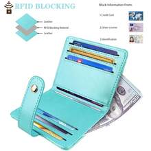 Slim Bifold Wallet RFID Credit Card Wallet Glitter Leather Small Cute Card Holder For Women, {"Color_name":"Glitter"} - 多色1 - 查看 4