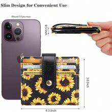 Small Wallets For Women Slim Minimalistfor Bifold Credit Card Holder For Pocket Or Purse, Sunflower{"Color_name":"Sunlower"} - 多色13 - 查看 8