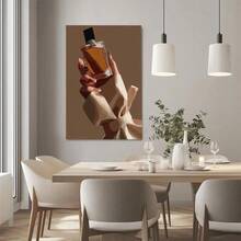1pc Solid Wood Frame Luxury Perfume Bottle Wall Art, Feminine Hand Holding Fragrance, Fashion Theme Canvas Posters & Prints, Large Canvas Wall Art, 2D Flat, Easy Hang Tabletop Or Wall Display, For Halloween, ChristmasGifts, Bedroom, Living Room, Decoration Ready To Hang - Nhiều màu - Xem 3