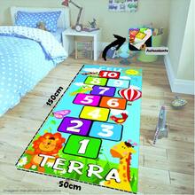 Educational Mat Playful Games Motor Coordination Activity Hopscotch Animals Children - Màu xanh lam - Xem 3