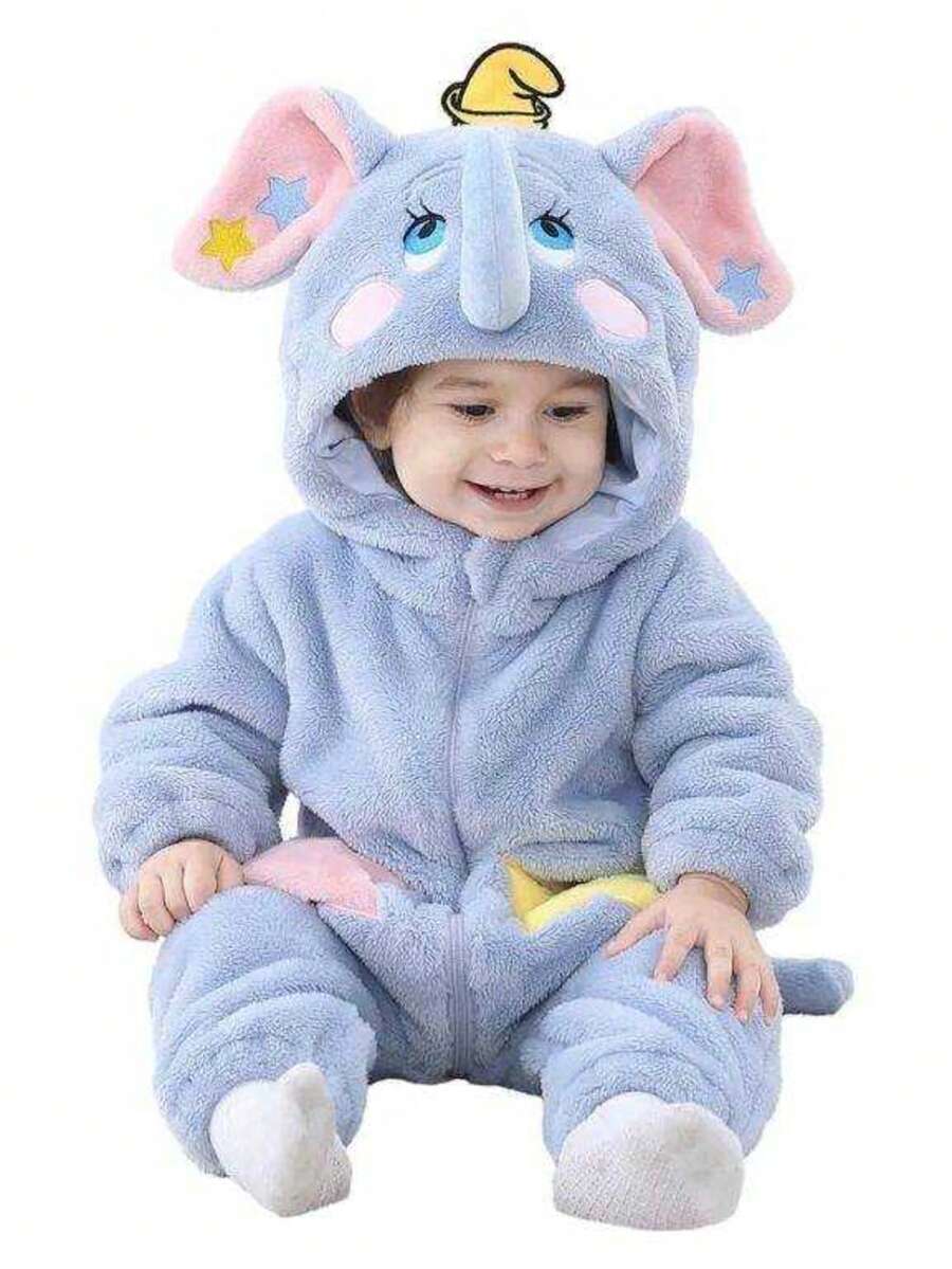 Mameluco Pijama Elefante Dumbo Bebé Kawaii Disfraz - Gris - Ver 1