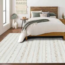 5x8 Washable Area Rug With Non-Slip Backing, Soft Low Pile Indoor Floor Carpet, Neutral Light Brown, Boho Moroccan Style Living Room, Bedroom, Dining Room - Nâu nhạt - Xem 11