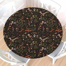 Water-Resistant Round Tablecloth With Elastic Edge For 40-44" Tables - Daily-forest - View 1