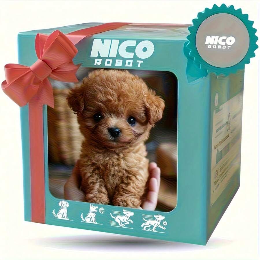 2025 New Robot Dog Behaves Like A Real Dog Adorable Robot Dog Can Move Its Body, Twitch Its Ears, And Shake Its Ears Handcrafted Interactive And Fun The Perfect Christmas And Holiday Gift - 棕色 - 查看 1