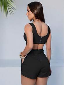 Women Jumpsuits - 黑色 - 查看 3