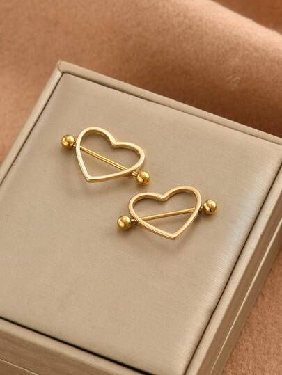 2 chiếc khuyên núm vú hình trái tim bằng hợp kim, thanh lịch, thích hợp cho phụ nữ sử dụng hàng ngày, lễ hội, tiệc tùng, kỳ nghỉ, Halloween, màu đỏ phù hợp.