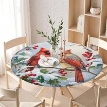 Water-Resistant Round Tablecloth With Elastic Edge For 40-44" Tables - Gift-bird 2 - View 5