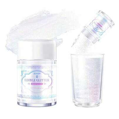 Iridescent Edible Glitter – 5g Rainbow Luster Dust Drink Glitter, Shimmer Powder For Cocktails, Cakes, Beverages, Chocolate & Candy