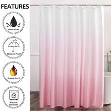 Ombre Pink Shower Curtain Sets For Bathroom Accessories Fabric Polyester Waterproof Modern Shower Curtain Liner With 12 Hooks W72xL78{"Color_name":"Pink","Size_name":"72\"Wx78\"L(Packof1)"} - 多色3 - 查看 8