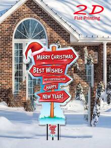 Klassischer, langanhaltend Kunststoff Outdoor Weihnachts- und Neujahrsschilder, ohne Strombedarf, ideal für Feiertags-Gartendekoration