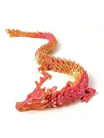 3D Printed Gradient Chinese Dragon Statue - Movable, Hinged Design, Suitable For Home And Office Decor | Perfect Gift For New Year, Christmas, Father's Day, Halloween, Mother's Day, Thanksgiving