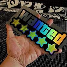 1pc Limited Edition Five-Star WANTED Waterproof Vinyl Sticker Set - Laser-Cut Window And Bumper Decals For Cars, Motorcycles, Trucks, Phones, Bottles, Luggage, Laptops & More - Add To Your Bumpers, Toilets, Walls - Perfect Gift For Car Enthusiasts And Art Lovers