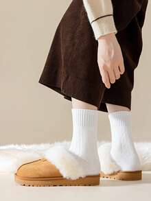 3/5双装冬季加厚保暖菱格纹船袜，柔软耐穿材质，圣诞礼物 - 彩色 - 查看 6