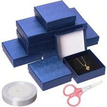 Glarks 12pcs Jewelry Gifts Boxes Kit 3.5 X 3.5 X 1.1in Jewelry Boxes For Ring Earring Jewelry Christmas Birthday Anniversaries Valentine S Day Mother S Day And Other Festivals - BabyBlue - View 1