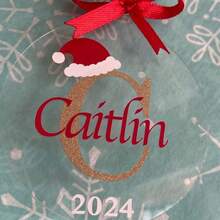Ornament de Crăciun personalizat, din acrilic transparent, cu inițială/nume, un cadou minunat pentru familie, prieteni, colegi, angajați și multe altele! - Multicolor - Vizualizare 4