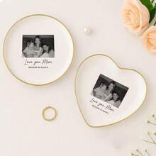 送给妈妈的个性化照片首饰托盘，子女送给妈妈的定制戒指碟，母亲节礼物，送给妈妈的珠宝收纳盒 - 彩色 - 查看 7