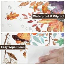 Water-Resistant Round Tablecloth With Elastic Edge For 40-44" Tables - Autumn-pumpkin Leaf - View 2