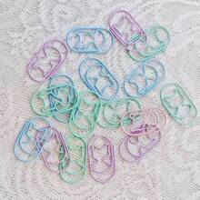 20pcs Cat Shaped Paper Clips In Macaron Colors, Featuring Metal Heart-Shaped Clips Suitable For Student Planners, Message Tags, And Scrapbook Bookmarks,