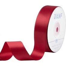 Cream Ribbon 1 Inch Double Face Satin Ribbon For Gift Wrapping Hair Bows Making Chair Sash Valentine's Day Wedding Birthday Party Invitation Decorations Floral Craft Sewing, 25 Yards - 268-勃根地 - 查看 11