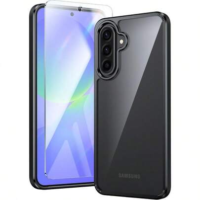 DFNTCASE For Samsung Galaxy A365G Case: Military Grade Drop Protection Anti Yellowing Cell Phone Cover Red Shockproof Protective Bumper Transparent Cases Black