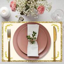 4 Stücke/6 Stücke rote Kiefernbaum-förmige Zierkugeln, Weihnachtsthema waschbare Tischsets für Zuhause, Weihnachts-Küchen- und Esszimmer-Dekoration, 12x18 Inches