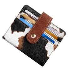 Slim Bifold Wallet RFID Credit Card Wallet Small Cute Card Holder For Women, Brown Cow{"Color_name":"BrownCow"} - 多色22 - 查看 3