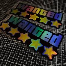 1pc Limited Edition Five-Star WANTED Waterproof Vinyl Sticker Set - Laser-Cut Window And Bumper Decals For Cars, Motorcycles, Trucks, Phones, Bottles, Luggage, Laptops & More - Add To Your Bumpers, Toilets, Walls - Perfect Gift For Car Enthusiasts And Art Lovers