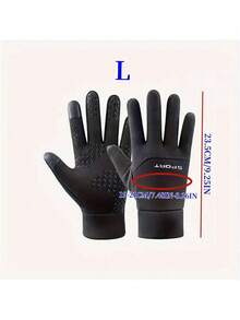 1 Pair Winter Warm Touchscreen Full Finger Gloves, Men Sports Insulated Gloves, Windproof, Waterproof, Anti-Slip Touchscreen Gloves, Suitable For Cycling, Driving, Hiking, Skiing, Outdoor Sports Warmth And Protection - Multicolor - View 12