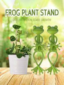 可调节青蛙造型植物架，适用于盆栽植物、多肉植物和小绿植。是装饰客厅、阳台、书房和办公室的理想之选。这款可爱又结实的PP材质植物架，非常适合小型盆栽植物和多肉植物，是室内花园的理想装饰，也是母亲节/生日的绝佳礼物。