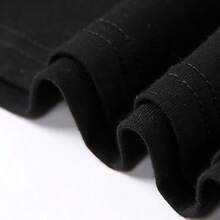 [Mothman Graphic Tee] Women's Vintage Mothman Live Laugh Lurk Graphic T-Shirt  Casual Summer Short Sleeve Tee With Concert Poster Design, Black - 黑色 - 查看 3