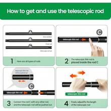Barra de Cortina ajustables 91 a 220cm, Cortineros para ventanas, Barras de Cortina para Ventanas, Juego de Barras de Cortina con Soportes y Tapas Decorativas, Facil de instalar 36 - 88 - 36-88" - Ver 3