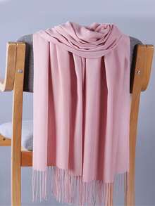 1 chiếc khăn choàng ngoài trời cổ điển màu trơn, kích thước 190*70cm, trọng lượng 120g, mỏng thời trang cho phòng điều hòa, khăn quàng cổ cỡ lớn cho mọi mùa, khăn trùm đầu mỏng màu trơn, có các màu đỏ, đỏ đô, đen, trắng, be, vàng, xanh dương, xanh lá cây, đỏ rượu vang, hình chữ nhật, thích hợp cho nữ, đi biển, đi nghỉ mát. - Màu Hồng baby - Xem 1