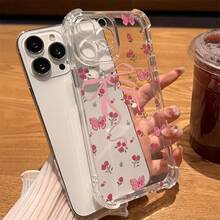 Sweet Bow & Floral Clear Phone Case |Compatible With   17/16/15/14/13/12 Plus Pro Max& A  Series| Cute & Girly Gift For Friends & Self - Use, Ideal For Daily & Fashion - Loving Life | Perfect For Birthdays, Girly & Cute Enthusiasts! - 透明的 - 查看 6