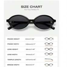 Women's Retro Oval Sunglasses, Stylish Small Retro Round Sunglasses, UV Protection - Black - View 4
