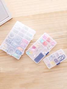 1 szt. Klasyczne plastikowe pudełko do przechowywania z zamknięciem na zatrzask – wielofunkcyjne, prostokątne pudełko na biurko do przechowywania biżuterii, koralików i artykułów do rękodzieła – nie wymaga prądu, pudełko do przechowywania na biurku | Klasyczny design | Przezroczyste plastikowe pudełko, pudełko na biżuterię (drobne zarysowania wynikające z rzemiosła są normalne i nie wpływają na użytkowanie)