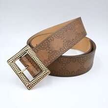 Vintage Floral Print Casual Belt, Suitable For Pairing With Y2K Jeans, Casual Wear For All Seasons