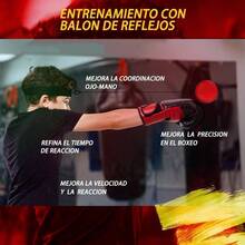 11 Piezas Pelota de Boxeo Cabeza para Reflejos, Reflex Ball Boxing Reflex Ball Headband, con Correas para Cabeza, Pelotas Entrenamiento, Guantes, adecuadas para Mejorar Velocidad de reaccin - inicial - Ver 6